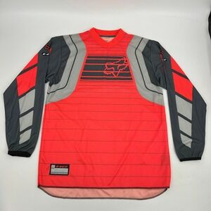 Fox Racing HC Motocross Jersey Mens Large Graphite Red Long Sleeve MX ATV NEW